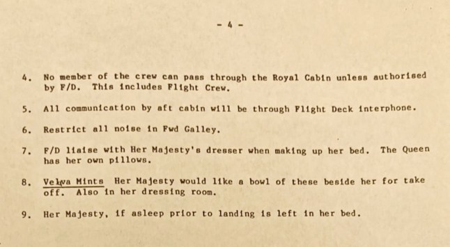 Notes in BA archive in relation to serving Queen Elizabeth II. Celebrity and royalty-packed memorabilia collected aboard Concorde - the world?s first commercial supersonic airliner - and royal flights has been uncovered. Release date ? August 12, 2024. The late Elizabeth Evans (nee Yarwood), from Moseley, Birmingham, served as cabin crew for British Airways for 28 years from 1970. Her proudest achievement was crewing Concorde during the 1980s and 90s when everyone who was anyone wanted to experience flying at twice the speed of sound. Such was Concorde?s capability it could travel from London to New York in three hours. The memorabilia, inherited by Elizabeth?s niece Jo Smallwood, includes signed menu cards and autographs from some of the world?s biggest stars such as singers Rod Stewart and Cliff Richard, actors Arnold Schwarzenegger, Patrick Swayze and Warren Beatty and tennis champions Virginia Wade and Billie Jean King. But serving royalty provided Elizabeth with her proudest moments. In 1989 during a British Airways Royal Flight (not Concorde) her VIP guests were Queen Elizabeth II and Prince Philip during a tour of Singapore and Malaysia. Elizabeth was awarded a certificate to commemorate the occasion. Her memorabilia is expected to fly high under the hammer on August 20 in Hansons Auctioneers? Derbyshire Antiques and Collectors? sale. It?s being guided at ?400-?600.