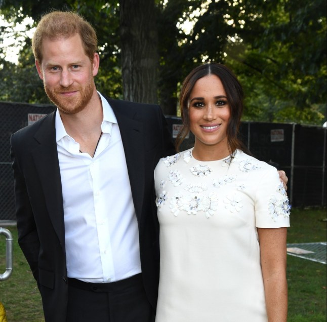 NEW YORK, NEW YORK - SEPTEMBER 25: Prince Harry, Duke of Sussex and Meghan, Duchess of Sussex attend Global Citizen Live, New York on September 25, 2021 in New York City. (Photo by Kevin Mazur/Getty Images for Global Citizen )