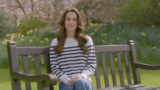 Britain's Catherine, Princess of Wales, announcing her cancer diagnosis in Windsor, west of London. Britain's.