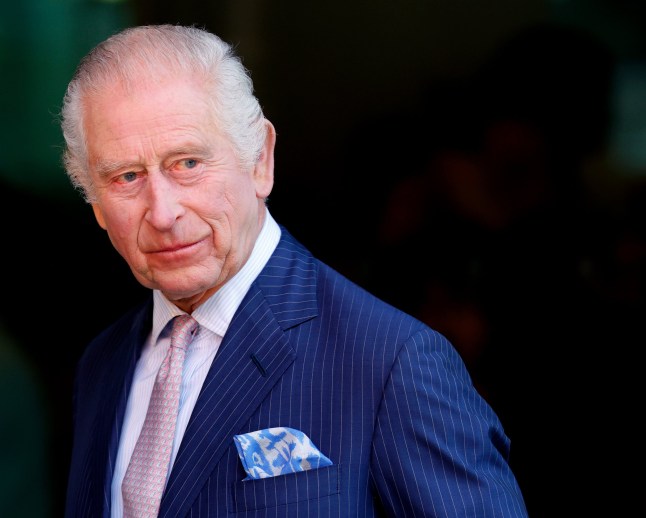 LONDON, UNITED KINGDOM - APRIL 30: (EMBARGOED FOR PUBLICATION IN UK NEWSPAPERS UNTIL 24 HOURS AFTER CREATE DATE AND TIME) King Charles III visits the University College Hospital Macmillan Cancer Centre to raise awareness of the importance of early diagnosis and highlight some of the innovative research, supported by Cancer Research UK, which is taking place at the hospital on April 30, 2024 in London, England. The visit marks King Charles' first day as the new Patron of Cancer Research UK and is his first official public-facing engagement since being diagnosed with cancer. (Photo by Max Mumby/Indigo/Getty Images)