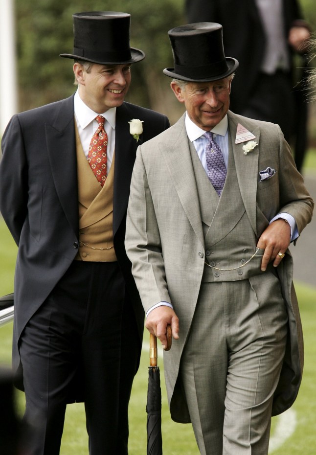 ASCOT, UNITED KINGDOM - JUNE 20: (L-R) Prince Andrew, Duke of York and Prince Charles, Prince of Wales arrive for the first day of Royal Ascot 2006, at Ascot Racecourse on June 20, 2006 in Ascot, England. (Photo by MJ Kim/Getty Images)