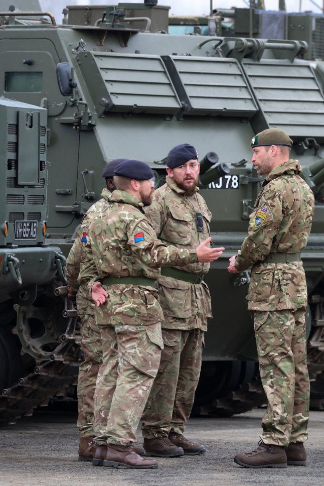TALLINN, ESTONIA - MARCH 21: Prince William, Prince of Wales attends the official handover ceremony between The Royal Dragoon Guards and the Mercian Regiment to highlight a transfer of authority at Tapa camp on March 21, 2025 in Tallinn, Estonia. During The Prince of Wales visit to Estonia he will meet with the Mercian Regiment, support NATO's eastern flank, and explore Estonia's response to the Ukraine conflict and advancements in renewable energy and technology. (Photo by Chris Jackson/Getty Images)