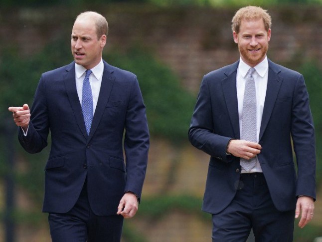 Britain's Prince William, Duke of Cambridge (L) and Britain's Prince Harry, Duke of Sussex arrive for the unveiling of a statue of their mother, Princess Diana at The Sunken Garden in Kensington Palace, London on July 1, 2021, which would have been her 60th birthday. - Princes William and Harry set aside their differences on Thursday to unveil a new statue of their mother, Princess Diana, on what would have been her 60th birthday. (Photo by Yui Mok / POOL / AFP) (Photo by YUI MOK/POOL/AFP via Getty Images)