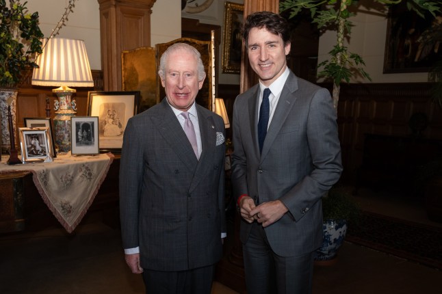 King Charles III meets Canadian Prime Minister Justin Trudeau at the Sandringham Estate in Norfolk. Picture date: Monday March 3, 2025. PA Photo. See PA story ROYAL King. Photo credit should read: Aaron Chown/PA Wire