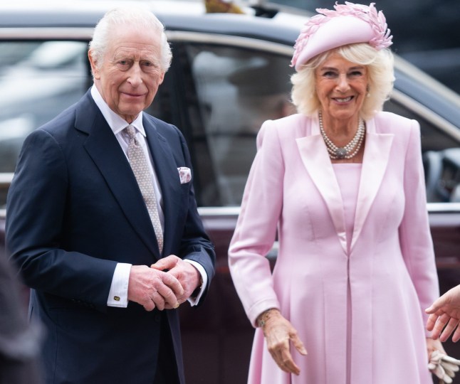 LONDON, ENGLAND - MARCH 10: King Charles III and Queen Camilla attend the celebrations for Commonwealth Day at Westminster Abbey on March 10, 2025 in London, England. (Photo by Samir Hussein/WireImage)