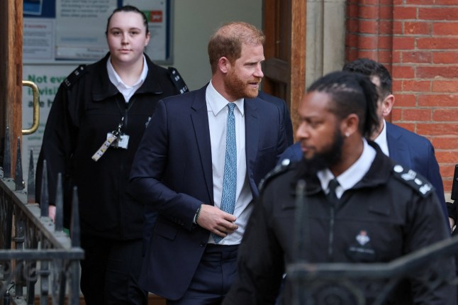 Britain's Prince Harry departs after attending court for his appeal against the rejection of his legal challenge to the British government's decision to take away his police protection when he is in Britain, outside the High Court in London, Britain, April 8, 2025. REUTERS/Isabel Infantes